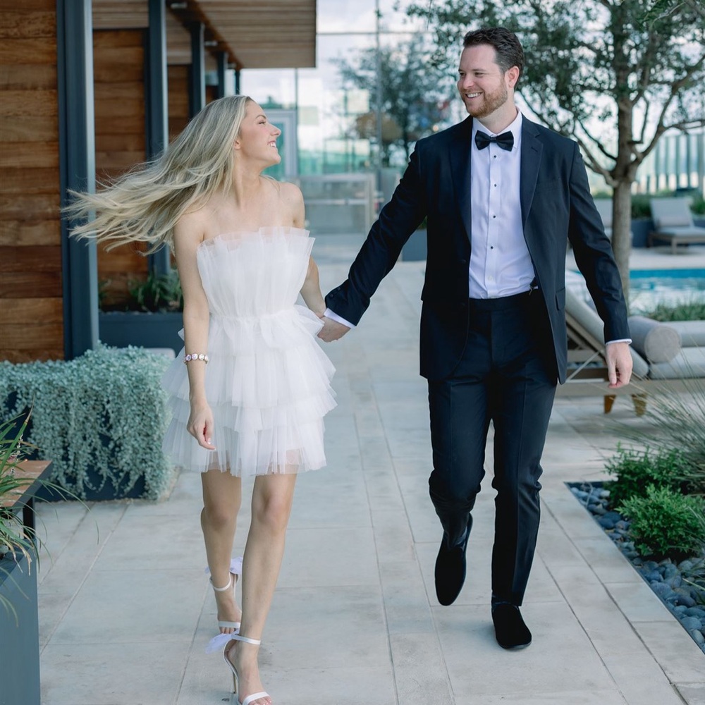 SOLD White tulle strapless dress - engagement, wedding, bridal